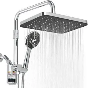 12 Inch Shower Head with Filters Rain Shower Head with Handheld Spray Combo Filtered Shower Heads with Handheld,High Pressure Rainfall Dual Showerhead,Adjust Height and Angle of Extension Arm,Chrome 12 Inch Shower Head with Filters Rain Shower Head with Handheld Spray Combo Filtered Shower Heads with Handheld,High Pressure Rainfall Dual Showerhead,Adjust Height and Angle of Extension Arm,Chrome