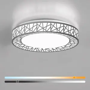 14 Inch Bird's Nest Flush Mount Ceiling Light, 24W, 5CCT 2700K-6500K Selectable, Modern LED Ceiling Light Fixture, Dimmable, for Bedroom, Kitchen, Closet, Brushed Nickel, ETL Listed 14 Inch Bird's Nest Flush Mount Ceiling Light, 24W, 5CCT 2700K-6500K Selectable, Modern LED Ceiling Light Fixture, Dimmable, for Bedroom, Kitchen, Closet, Brushed Nickel, ETL Listed
