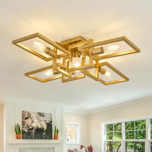 Semi Flush Mount Ceiling Light 5-Light Gold Kitchen Light Fixtures Modern Large Matte Sputnik Chandelier for Dining Room Bedroom Farmhouse Living Room Semi Flush Mount Ceiling Light 5-Light Gold Kitchen Light Fixtures Modern Large Matte Sputnik Chandelier for Dining Room Bedroom Farmhouse Living Room