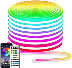 132FT Neon LED Rope Lights IP65 Waterproof LED Lights for Bedroom Flexible LED Light Strip with Remote/APP Control RGB Lighting Strip for Indoors Outdoors Bedroom Room Home Décor 132FT Neon LED Rope Lights IP65 Waterproof LED Lights for Bedroom Flexible LED Light Strip with Remote/APP Control RGB Lighting Strip for Indoors Outdoors Bedroom Room Home Décor