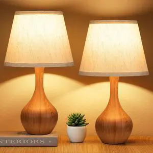 16.1" Touch Table Lamp for Nightstand, Dimmable Small Bedroom Lamp Set of 2 Touch Control, Set of 2, Bulb Included, Wood-paint Bedside Lamps for Desk, Night Stands, Living Room, End Table, Corded 16.1" Touch Table Lamp for Nightstand, Dimmable Small Bedroom Lamp Set of 2 Touch Control, Set of 2, Bulb Included, Wood-paint Bedside Lamps for Desk, Night Stands, Living Room, End Table, Corded