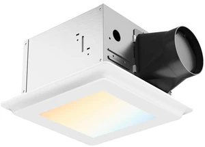 Bathroom Exhaust Fan with Light, 110 CFM, 1.0 Sones, 5CCT, Easy Retrofit without Attic Access, Adjustable Bathroom Fan with light, Quiet Operation, ETL & FCC Certified Bathroom Exhaust Fan with Light, 110 CFM, 1.0 Sones, 5CCT, Easy Retrofit without Attic Access, Adjustable Bathroom Fan with light, Quiet Operation, ETL & FCC Certified