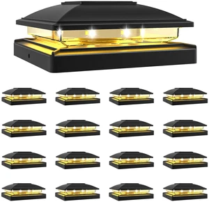 Black Solar Post Cap Lights, Warm White Fence Lights 16 Pack Solar powered waterproof lamps fit 4x4/6x6 wooden & 4x4/5x5 vinyl posts for garden, patio, porch and backyard use Black Solar Post Cap Lights, Warm White Fence Lights 16 Pack Solar powered waterproof lamps fit 4x4/6x6 wooden & 4x4/5x5 vinyl posts for garden, patio, porch and backyard use