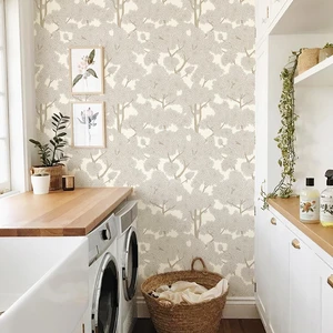 Tree Wallpaper Peel and Stick Jungle Wall Paper Forest Mural Stick on Wallpaper Modern Waterproof Self Adhesive Contact Paper (17.3" x 1200" Cream) Tree Wallpaper Peel and Stick Jungle Wall Paper Forest Mural Stick on Wallpaper Modern Waterproof Self Adhesive Contact Paper (17.3" x 1200" Cream)