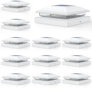 Solar Post Cap Lights - 12 Pack Outdoor Waterproof for 4x4, 5x5, 6x6 Posts, 2 Modes Warm/Cool Light, Solar Powered Fence/Deck/Patio Decor, White Solar Post Cap Lights - 12 Pack Outdoor Waterproof for 4x4, 5x5, 6x6 Posts, 2 Modes Warm/Cool Light, Solar Powered Fence/Deck/Patio Decor, White