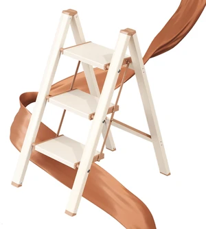 3 Step Ladder, Foldable Aluminum Step Stool with Anti-Slip Pedal Lightweight yet Sturdy, Portable, Non Slip Feet, 300Lbs Capacity, Elegant Look, for Kitchen, Closet, Pantry, Cream Chocolate 3 Step Ladder, Foldable Aluminum Step Stool with Anti-Slip Pedal Lightweight yet Sturdy, Portable, Non Slip Feet, 300Lbs Capacity, Elegant Look, for Kitchen, Closet, Pantry, Cream Chocolate