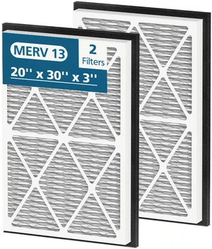 20x30x3 MERV 13 Air Filter Compatible with Zephyr VGF Series 20x30x3 Whole Home Deep Pleated Return Air Grille Filter, MERV 13 Air Filtration System, White, 2 Pack 20x30x3 MERV 13 Air Filter Compatible with Zephyr VGF Series 20x30x3 Whole Home Deep Pleated Return Air Grille Filter, MERV 13 Air Filtration System, White, 2 Pack