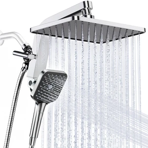 ® 12" XXL Rainfall Shower Head with Handheld Combo, Chrome Polished High Pressure, Magnetic Docking, Air-Infusion Tech, Anti-Leak One-Piece Design, Dual Square Showerhead ® 12" XXL Rainfall Shower Head with Handheld Combo, Chrome Polished High Pressure, Magnetic Docking, Air-Infusion Tech, Anti-Leak One-Piece Design, Dual Square Showerhead