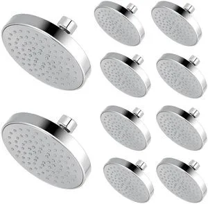 High Pressure Shower Head - 4.7 Powerful Bathroom Pressure Boosting Rain Showerhead - Perfect Universal Replacement for Rainfall Shower Heads (10 Pack, Chrome) High Pressure Shower Head - 4.7 Powerful Bathroom Pressure Boosting Rain Showerhead - Perfect Universal Replacement for Rainfall Shower Heads (10 Pack, Chrome)