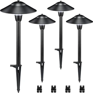 3W Low Voltage Pathway Lights, 4-Pack 7.9" 3000K Classic Aluminum Landscape Lights, 12-24V AC/DC, IP65 Waterproof, ETL Listed Wire, with Fastlock2 Connectors, for Yard Garden Walkway Driveway 3W Low Voltage Pathway Lights, 4-Pack 7.9" 3000K Classic Aluminum Landscape Lights, 12-24V AC/DC, IP65 Waterproof, ETL Listed Wire, with Fastlock2 Connectors, for Yard Garden Walkway Driveway