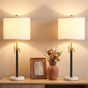 Gold Table Lamps Set of 2, 22" to 30" Adjustable Nightstand Lamps for Bedroom, Dimmable End Table Lamps for Living Room Console Entry Farmhouse Home Decor, New House Warming Gifts Gold Table Lamps Set of 2, 22" to 30" Adjustable Nightstand Lamps for Bedroom, Dimmable End Table Lamps for Living Room Console Entry Farmhouse Home Decor, New House Warming Gifts