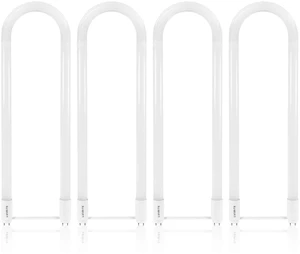 U Bend LED Tube Light, T8 T12, 18W (32W Equivalent), 3000K (4 Pack) Soft White, 2000 Lumens, Fluorescent Light Tube Replacement, Direct or Ballast Bypass, DLC and ETL Listed, G13 Base U Bend LED Tube Light, T8 T12, 18W (32W Equivalent), 3000K (4 Pack) Soft White, 2000 Lumens, Fluorescent Light Tube Replacement, Direct or Ballast Bypass, DLC and ETL Listed, G13 Base
