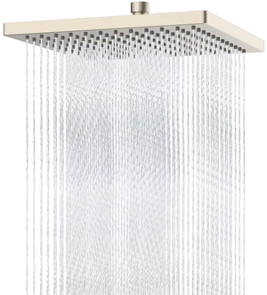 cUPC Certified High Pressure 12'' Rain Shower Head, Brushed Nickel Thickness Metal Showerhead, Square Large Bathroom Rainfall Shower Head, Adjustable Brass Ball, Waterfall Full Body Coverage cUPC Certified High Pressure 12'' Rain Shower Head, Brushed Nickel Thickness Metal Showerhead, Square Large Bathroom Rainfall Shower Head, Adjustable Brass Ball, Waterfall Full Body Coverage