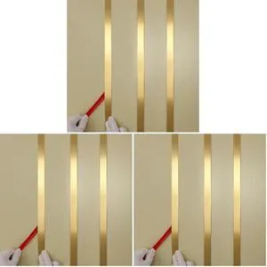 Gold Metalized Brushed Finish Molding Trim, Peel and Stick Strip for Mirror Frame, Wall, Fireplace and Home DIY Decoration (32.8 ft x 0.8 inch) (Pack of 3) Gold Metalized Brushed Finish Molding Trim, Peel and Stick Strip for Mirror Frame, Wall, Fireplace and Home DIY Decoration (32.8 ft x 0.8 inch) (Pack of 3)