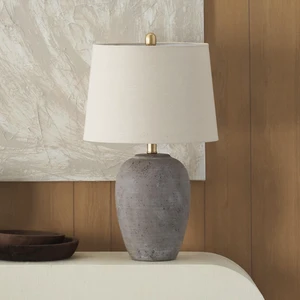 Home 23" Greyish Brown Earth Tone Rustic Farmhouse Ceramic Table Lamp for Bedroom, Living Room, Dining, Office, with Beige Linen Shade Home 23" Greyish Brown Earth Tone Rustic Farmhouse Ceramic Table Lamp for Bedroom, Living Room, Dining, Office, with Beige Linen Shade