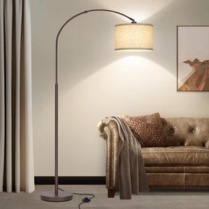 Floor Lamp for Living Room, Arc Lamp with Adjustable Head, Modern Tall Lamp with On/Off Pedal Switch, Over Couch Standing Hanging Light for Reading, Bedroom, Office (Brown) Floor Lamp for Living Room, Arc Lamp with Adjustable Head, Modern Tall Lamp with On/Off Pedal Switch, Over Couch Standing Hanging Light for Reading, Bedroom, Office (Brown)