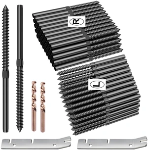 120 Pack 1/8" Black Cable Railing Kit Left &Right Swage Lag Screws For Wood Posts, 1/8" T316 Stainless Steel, Wire Railing Kit for Decks with Wrench, Deck Stair Black Cable Railing Hardware 120 Pack 1/8" Black Cable Railing Kit Left &Right Swage Lag Screws For Wood Posts, 1/8" T316 Stainless Steel, Wire Railing Kit for Decks with Wrench, Deck Stair Black Cable Railing Hardware
