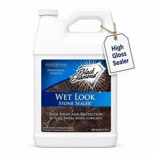 Wet Look Stone & Concrete Sealer, High Gloss for Pavers & Patios, 1 Gallon Durable Long-Lasting Gloss Protection, Interior and Exterior, Pavers, Slate, Sandstone, Travertine, Flagstone - Spray Paints Wet Look Stone & Concrete Sealer, High Gloss for Pavers & Patios, 1 Gallon Durable Long-Lasting Gloss Protection, Interior and Exterior, Pavers, Slate, Sandstone, Travertine, Flagstone - Spray Paints