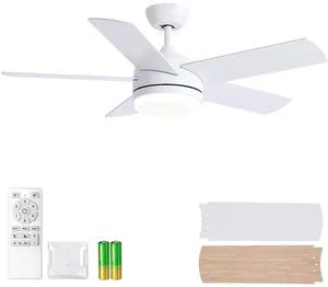 44 Inch White Ceiling Fan with Light and Remote Control.Noiseless,Dimmable,3CCT,6 Speeds Reversible, DC Ceiling Fans for Indoor or Covered Outdoor Use.ETL Listed 44 Inch White Ceiling Fan with Light and Remote Control.Noiseless,Dimmable,3CCT,6 Speeds Reversible, DC Ceiling Fans for Indoor or Covered Outdoor Use.ETL Listed
