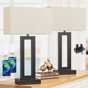 22" Tall Living Room Lamps for Night Stands - Touch Bedside Lamp with USB C+A, 3 Way Dimmable Bedroom Lamps for End Tables Set of 2, Modern Night Stand Lamps for Bed Side(Beige&Black) 22" Tall Living Room Lamps for Night Stands - Touch Bedside Lamp with USB C+A, 3 Way Dimmable Bedroom Lamps for End Tables Set of 2, Modern Night Stand Lamps for Bed Side(Beige&Black)