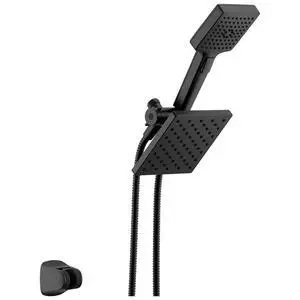 Square 2-in-1 Dual Shower Head with 4-Setting HandHeld Spray, Matte Black Detachable Double Shower Head with Hose, Showerhead, 1.75 GPM Flow Rate, Matte Black 75755BL Square 2-in-1 Dual Shower Head with 4-Setting HandHeld Spray, Matte Black Detachable Double Shower Head with Hose, Showerhead, 1.75 GPM Flow Rate, Matte Black 75755BL
