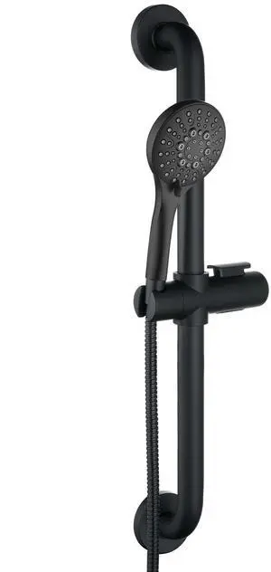 Stainless Steel Slide Bar Grab Rail Set Ada Compliant, 5-Spray Handshower with Slide Bar Kit Includes Handheld Shower Head and 69-Inch Hose, Matte Black Stainless Steel Slide Bar Grab Rail Set Ada Compliant, 5-Spray Handshower with Slide Bar Kit Includes Handheld Shower Head and 69-Inch Hose, Matte Black