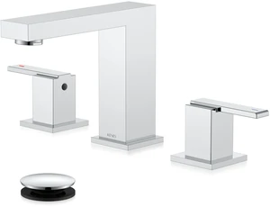 Chrome Widespread Bathroom Faucet 2 Handle Vanity Faucet 3 Hole Bathroom Sink Faucet with Pop Up Drain & Supply Lines, Lead-Free cUPC & NSF Certified, 8 Inch Faucet for Vanity Restroom Sink Chrome Widespread Bathroom Faucet 2 Handle Vanity Faucet 3 Hole Bathroom Sink Faucet with Pop Up Drain & Supply Lines, Lead-Free cUPC & NSF Certified, 8 Inch Faucet for Vanity Restroom Sink