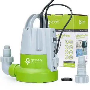 Green Expert 1/3HP Submersible Sump Pump with Water Sensor Switch, Low Water Last-Inch Drain Pump, 2000GPH Automatic/Manual Water Removal for Flooded Basement, Garage, Hot Tub Easy to Use Backup Pump Green Expert 1/3HP Submersible Sump Pump with Water Sensor Switch, Low Water Last-Inch Drain Pump, 2000GPH Automatic/Manual Water Removal for Flooded Basement, Garage, Hot Tub Easy to Use Backup Pump