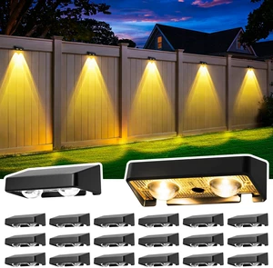 Solar Fence Lights Outdoor, Color Changing, Waterproof IP65, 20 Pack 11 Modes, 9 Colors 50 LM Solar Lights Waterproof with LED Focus Lens for Wall Backyard Deck Patio Porch Step Pool Decor Solar Fence Lights Outdoor, Color Changing, Waterproof IP65, 20 Pack 11 Modes, 9 Colors 50 LM Solar Lights Waterproof with LED Focus Lens for Wall Backyard Deck Patio Porch Step Pool Decor