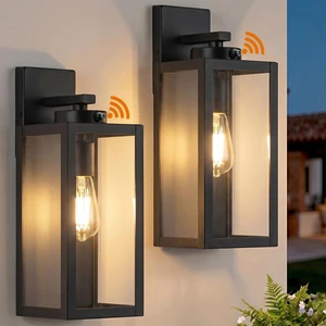 15" Large Upgraded Dusk to Dawn Outdoor Wall Lights, Matte Black Auto On/Off, Rust-Resistant, Quick & Easy Installation, Waterproof & Weatherproof, Thick Clear Glass & Durable Metal 15" Large Upgraded Dusk to Dawn Outdoor Wall Lights, Matte Black Auto On/Off, Rust-Resistant, Quick & Easy Installation, Waterproof & Weatherproof, Thick Clear Glass & Durable Metal