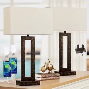 22" Tall Living Room Lamps for Night Stands - Touch Bedside Lamp with USB C+A, 3 Way Dimmable Bedroom Lamps for End Tables Set of 2, Modern Night Stand Lamp for Bed Side(Beige&Brown) 22" Tall Living Room Lamps for Night Stands - Touch Bedside Lamp with USB C+A, 3 Way Dimmable Bedroom Lamps for End Tables Set of 2, Modern Night Stand Lamp for Bed Side(Beige&Brown)