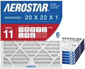 20x22x1 MERV 11-6 Count - Pleated HVAC, Furnace & Air Conditioner Filters - Removes Dust, Cold & Flu Germs, Lint, Mold, Pet Dander, Allergy-Causing Pollen, Smog & Smoke 20x22x1 MERV 11-6 Count - Pleated HVAC, Furnace & Air Conditioner Filters - Removes Dust, Cold & Flu Germs, Lint, Mold, Pet Dander, Allergy-Causing Pollen, Smog & Smoke
