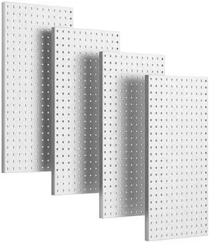 Metal Pegboard Wall Panels, Peg Boards for Garage Tool Storage Heavy Duty Pegboard Tool Storage Kit for Home, Craft Room Gray 4 Pcs Metal Pegboard Wall Panels, Peg Boards for Garage Tool Storage Heavy Duty Pegboard Tool Storage Kit for Home, Craft Room Gray 4 Pcs