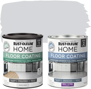 Interior Floor Semi-Gloss Pearl Gray Coating Kit Interior Floor Renovation, Durable Walk-On Finish, Tile, Vinyl, Concrete & Wood Surfaces, 2 Quarts Interior Floor Semi-Gloss Pearl Gray Coating Kit Interior Floor Renovation, Durable Walk-On Finish, Tile, Vinyl, Concrete & Wood Surfaces, 2 Quarts