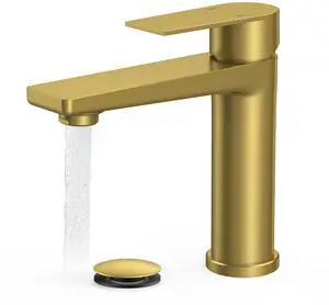Single Hole Bathroom Faucet Gold, Commercial Faucet Single Hole Gold Sink Faucet Bathroom Single Handle, Vanity Gold Faucet for Bathroom Sink with 1.2 GPM Water-Saving Aerator Single Hole Bathroom Faucet Gold, Commercial Faucet Single Hole Gold Sink Faucet Bathroom Single Handle, Vanity Gold Faucet for Bathroom Sink with 1.2 GPM Water-Saving Aerator