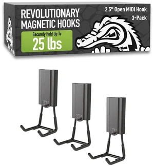MIDI 2.5 in Open Hooks, 25 lb Magnetic Hooks 3 Pack Patented Easy-Release, Non-Slip Grip. Works on toolboxes, garage, steel cabinets, workbenches, utility vans & lockers MIDI 2.5 in Open Hooks, 25 lb Magnetic Hooks 3 Pack Patented Easy-Release, Non-Slip Grip. Works on toolboxes, garage, steel cabinets, workbenches, utility vans & lockers
