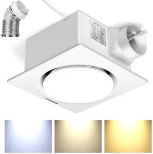 Bathroom Exhaust Fan with Light & Humidity Sensor (160-110-50CFM) Autoflow, 2700K/4000K/5700K & EC Motor, Retrofit Ceiling Mount Bath Fan, No Attic Access Needed Bathroom Exhaust Fan with Light & Humidity Sensor (160-110-50CFM) Autoflow, 2700K/4000K/5700K & EC Motor, Retrofit Ceiling Mount Bath Fan, No Attic Access Needed