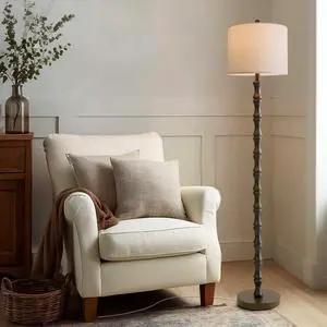 62" Rustic Floor Lamp, Retro Farmhouse Standing Lamp with Rotary Switch, Resin Dark Brown Floor Lamp for Living Room, Bedroom, Corner, Nursery, Dining Room, House 62" Rustic Floor Lamp, Retro Farmhouse Standing Lamp with Rotary Switch, Resin Dark Brown Floor Lamp for Living Room, Bedroom, Corner, Nursery, Dining Room, House
