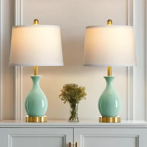 24 Sage Green Ceramic Table Lamps Set of 2, Modern Classic Bedside Lamps for Bedroom Nightstand, Small Table Lamp for Living Room Side Table (2 LED Bulbs Included) 24 Sage Green Ceramic Table Lamps Set of 2, Modern Classic Bedside Lamps for Bedroom Nightstand, Small Table Lamp for Living Room Side Table (2 LED Bulbs Included)