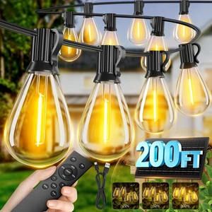 200FT Solar String Lights Outdoor Waterproof, 72+2 LED Solar Powered Lights with Remote Control, 3 Light Modes & Dimmable, USB-C Charging for Patio, Backyard, Garden, Camping 200FT Solar String Lights Outdoor Waterproof, 72+2 LED Solar Powered Lights with Remote Control, 3 Light Modes & Dimmable, USB-C Charging for Patio, Backyard, Garden, Camping