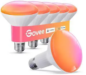 BR30 Smart Light Bulbs 850 LM, RGBWW E26 Base 6 Pack LED Light Bulb Works with Matter, Alexa, Flood Light Bulbs, Recessed Can Light Bulb for Bedroom, Living Room BR30 Smart Light Bulbs 850 LM, RGBWW E26 Base 6 Pack LED Light Bulb Works with Matter, Alexa, Flood Light Bulbs, Recessed Can Light Bulb for Bedroom, Living Room