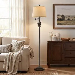 Vintage Floor Lamp with 350° Adjustable Swing Arm 61" Lamps for Living Room Antique Brass Standing Lamp, Retro Bronze Bedroom Floor Lamp, Mid Century Farmhouse Rustic Traditional Tall Swivel Pole Lamp Vintage Floor Lamp with 350° Adjustable Swing Arm 61" Lamps for Living Room Antique Brass Standing Lamp, Retro Bronze Bedroom Floor Lamp, Mid Century Farmhouse Rustic Traditional Tall Swivel Pole Lamp