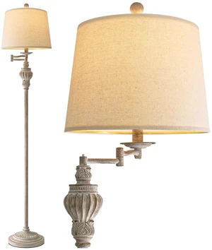 Vintage Floor Lamp with 350° Adjustable Swing Arm 61" Lamps for Living Room Antique Standing Lamp, Retro White Bedroom Floor Lamp, Mid Century Farmhouse Rustic Traditional Brass Tall Swivel Pole Lamp Vintage Floor Lamp with 350° Adjustable Swing Arm 61" Lamps for Living Room Antique Standing Lamp, Retro White Bedroom Floor Lamp, Mid Century Farmhouse Rustic Traditional Brass Tall Swivel Pole Lamp
