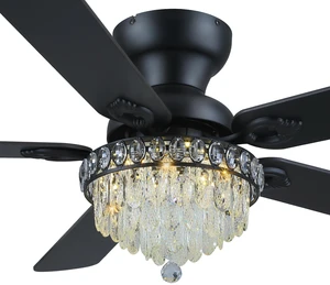 Crystal Ceiling Fan Fandelier with Lights-Modern Ceiling Fan(52" Black) Crystal Ceiling Fans with Remote Control,Modern Ceiling Fan with Noiseless DC Reversible Motor,Dining Room,Living Room Crystal Ceiling Fan Fandelier with Lights-Modern Ceiling Fan(52" Black) Crystal Ceiling Fans with Remote Control,Modern Ceiling Fan with Noiseless DC Reversible Motor,Dining Room,Living Room