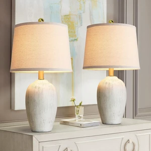 21'' Set of 2 Rustic Ceramic Small Table Lamps for Bedroom Farmhouse Vintage Nightstand Lamps for Living Room Office Entryway End Table, 2 Bulbs Included 21'' Set of 2 Rustic Ceramic Small Table Lamps for Bedroom Farmhouse Vintage Nightstand Lamps for Living Room Office Entryway End Table, 2 Bulbs Included