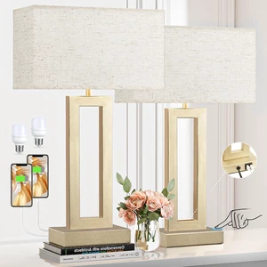 22" Tall Bedroom Lamps for Living Room - Touch Gold Bedside Lamps with USB C+A, 3 Way Dimmable Lamp for Nightstand, Modern Night Stands Lamps for End Tables(Beige&Gold) 22" Tall Bedroom Lamps for Living Room - Touch Gold Bedside Lamps with USB C+A, 3 Way Dimmable Lamp for Nightstand, Modern Night Stands Lamps for End Tables(Beige&Gold)