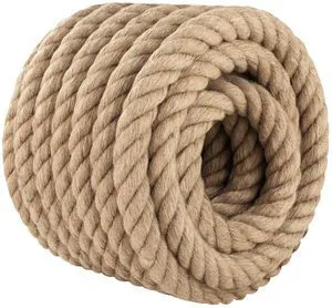 Thick Jute Rope Heavy Duty - 1-1/2inch 50ft Natural Twisted Manila Hemp Ropes Indoor and Outdoor Decorative Kits for Crafts Porch Swing Nautical Tug of War Landscaping Thick Jute Rope Heavy Duty - 1-1/2inch 50ft Natural Twisted Manila Hemp Ropes Indoor and Outdoor Decorative Kits for Crafts Porch Swing Nautical Tug of War Landscaping