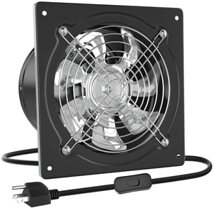10 Inch Metal Exhaust Fan with Switch, 988 CFM Powerful Garage Exhaust Fan with Damper, Potable Wall Mount Fan Fume Extractor Ventilation Fan for Shop, Shed, Basement, Chicken Coop, Black 10 Inch Metal Exhaust Fan with Switch, 988 CFM Powerful Garage Exhaust Fan with Damper, Potable Wall Mount Fan Fume Extractor Ventilation Fan for Shop, Shed, Basement, Chicken Coop, Black