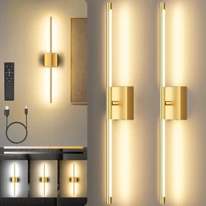 10000mAh Battery Operated Wall Sconces Set of 2, Gold-29Inch 3CCT, Renter Friendly, Rechargeable, Remote, 360° Rotate, Dimmable, Cordless Wall Lights for Bedroom Living Room Home Decor 10000mAh Battery Operated Wall Sconces Set of 2, Gold-29Inch 3CCT, Renter Friendly, Rechargeable, Remote, 360° Rotate, Dimmable, Cordless Wall Lights for Bedroom Living Room Home Decor