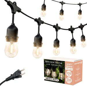 Ambience Pro 105Ft LED String Lights - 2W Commercial Grade Patio Lighting Outdoor Waterproof - Heavy Duty Dimmable Vintage Edison Porch Lights for Outside, Backyard - 34 Bulbs, Soft White Ambience Pro 105Ft LED String Lights - 2W Commercial Grade Patio Lighting Outdoor Waterproof - Heavy Duty Dimmable Vintage Edison Porch Lights for Outside, Backyard - 34 Bulbs, Soft White